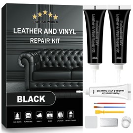 STARTSO WORLD Black Leather Repair Kit, Vinyl Repair kit for Car Interiors, Furniture, Couches, Car Seat, Sofa, Jacket and Purse, Restores Faux, Artificial, Genuine Pleather