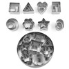 Cookie Molds, Set of 24, Stainless Steel, Heart, Star, Round,