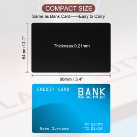 PATIKIL 200 Pack Metal Business Cards Blank, 0.21mm Thick 3.4x2.1 Inch Aluminum Laser Engrave Printable Name Card for Custom DIY, Matte Black