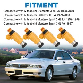 JDMON Fuel Injectors Compatible with Mitsubishi Diamante, Galant, Montero 2.4L 3.0L 3.5L V6 L4 1997-2004 Replacement for 63P1376100 CDH275 AW347305 MD319792 842-12295 732002 67144 FJ571