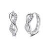 Infinity Small Hoop Earrings 925 Sterling Silver Dainty Cubic Zirconia