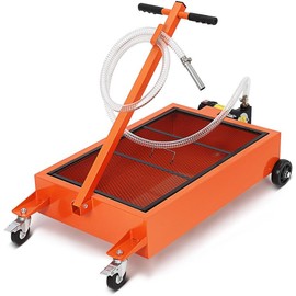 GARVEE Oil Drain Pan: 20 Gallon and 15 Gallon Low Profile Options with Hand or Electric Pump, Includes 8ft Hose & Folding Handle, Perfect for Efficient Oil Draining in Cars, SUVs, and Trucks. - Size: 15 Gallon | With 110V Electric Pump