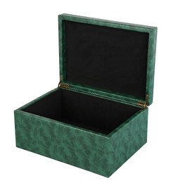 HofferRuffer Faux Leather Decorative Box, Large Wooden Structure Keepsake Box Accessory Organizer Jewelry Organizer with Hinged Lid, Storage Container for Home or Office (Dark Green)