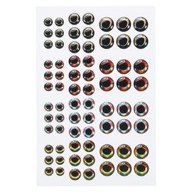 PATIKIL Fishing Lure 4D Eyes 6mm/8mm/10mm, 3 Set Waterproof Artificial Fish Eye Fly Tying Lures Crafts Tackle Accessory for Fishing Baits DIY, Multicolored