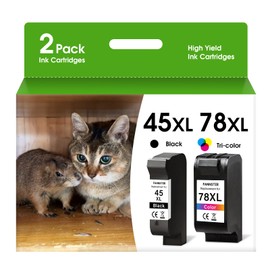 45 78 Ink Cartridge Combo Pack Compatible for HP Deskjet 1220c-ps 930C 952C 970Cxi Color Copier FAX 1220 PhotoSmart 1115 1215(1 Black, 1 Color)