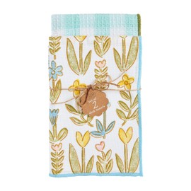 Mud Pie Spring Towel Set, Flower; 26" x 16.5"