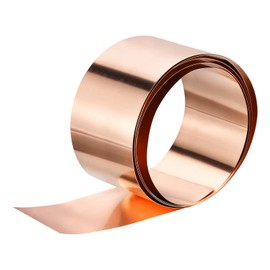 sourcing map Copper Sheet Roll 3500mm x 150mm x 0.1mm, 99.9% Pure Copper Strip Copper Flashing Metal Foil Plate for Electricity DIY Projects (Multiple Sizes)