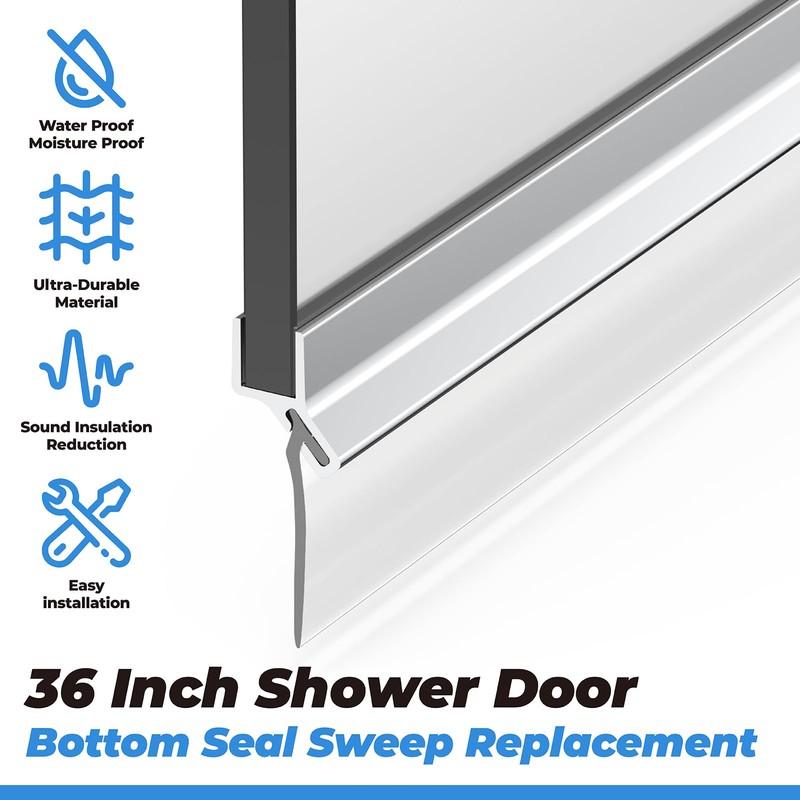 PalpitateC Shower Door Bottom Seal Clear Vinyl Shower Door Drip