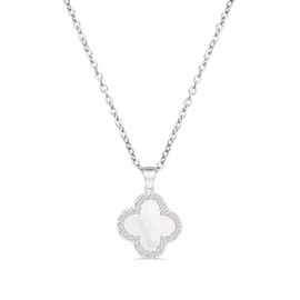 18K Gold Plated Clover Necklace, Crystal Rhinestone Inlay, Trendy Cute Simple Jewelry Gifts for Women