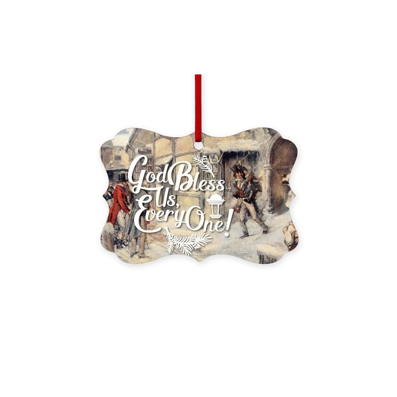 CafePress God Bless Us Every One! Scroll Holiday Ornament 4"