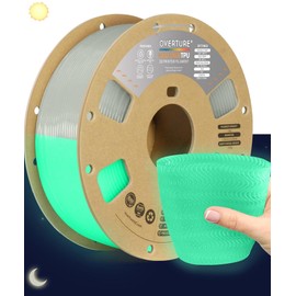 OVERTURE TPU High Speed Filament 1.75mm Flexible Roll, 95A Soft 3D Printer Filament, 1kg Spool (2.2 lbs), Fit Most FDM Printer (HS TPU Luminous Green)