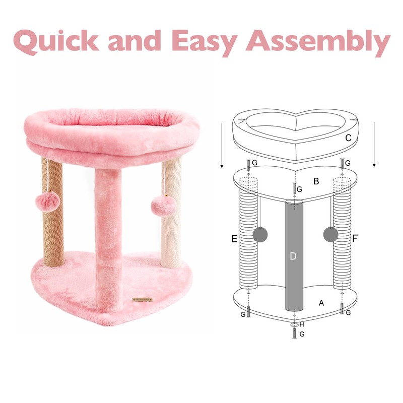 Suudroeen Cat Scratching Post Tree 3 in 1 Cat Tree
