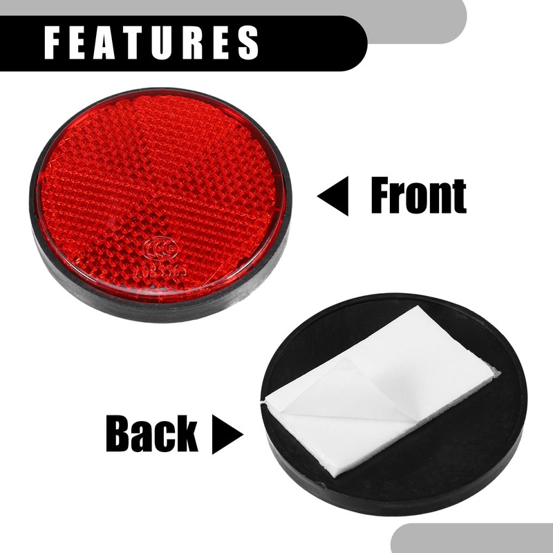 Partuto 8 Pc Universal Motorcycle Reflectors for Driveway - Plastic