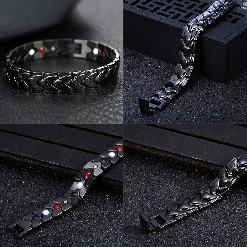 Strong Magnetic Bracelets for Men Titanium Double Strength Magnets Wristband