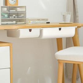 2Pcs Unter Schreibtisch Schubladen,Selbstklebende Unter Schreibtisch Aufbewahrungsschubladen Große Kapazität Versteckte Schreibtisch Schublade Organizer für Büro Home School