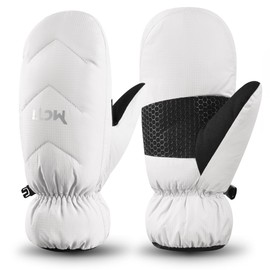 MCTi Women's Goose Down Mittens Waterproof Touch Screen Packable Ultra Light Snow Mitts