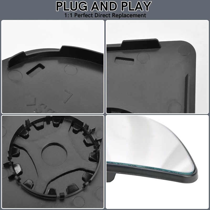 TOP-MAX Passenger Right Side Lower Mirror Glass Replacement for Ford