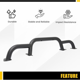 KUAFU Front Bumper Brush Guard Bull Bar Compatible with 2018-2024 Jeep Wrangler JL 2020-2024 Gladiator JT Triple Hoop Winch & Grille Grill Guard Bumper Bar Protector 82216474AA Steel Replacement Only