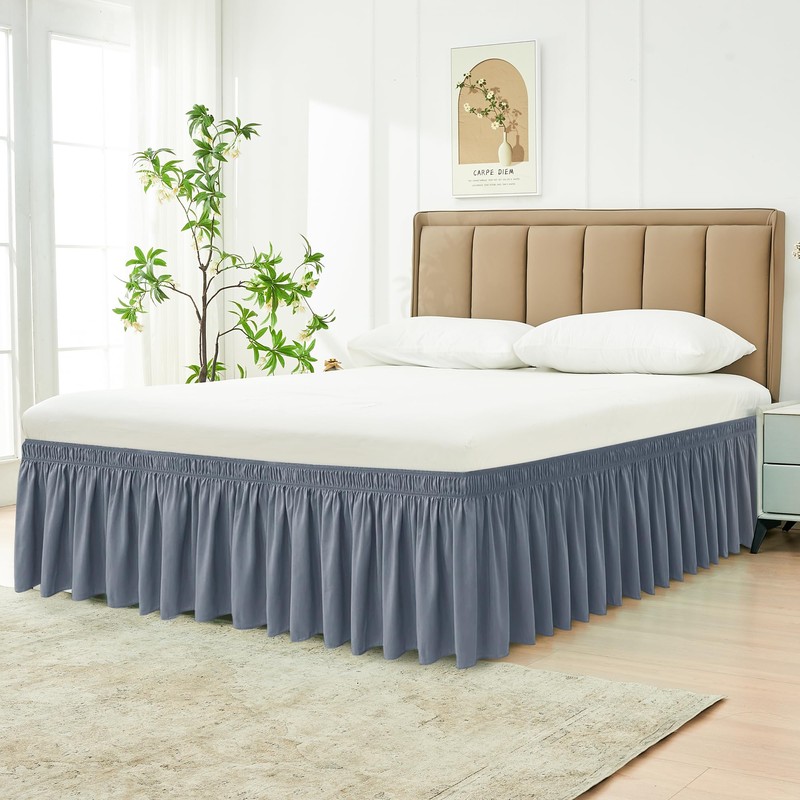 Biscaynebay Wrap Around Bed Skirts for King & Cal King