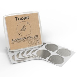 Tiplot Aluminum Lids for Reusable Nespresso OriginalLines Capsules 200pcs,Self Adhesive Foil Sticker Seals 200pcs for Refillable Coffee Pods Stainless Compatible Nespresso Original Line Machines.