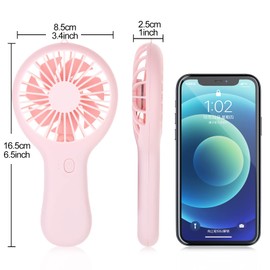 CHNLML Handheld Rechargeable Fan,Portable Mini Pocket Hand Fan Battery Powered with Base Eyelash Nail Art Make up Fan for Girls Women Kids Outdoor Travel Mini Fan for Wedding Guest Gifts(pink)