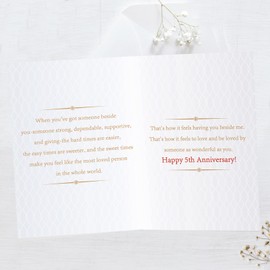 Mcduldul 5th Anniversary Cards for Him Her| 5 Years Anniversary Marriage Gifts for Husband Wife Couple| Fifth Wedding Aday Decorations| Wood Wedding Gift