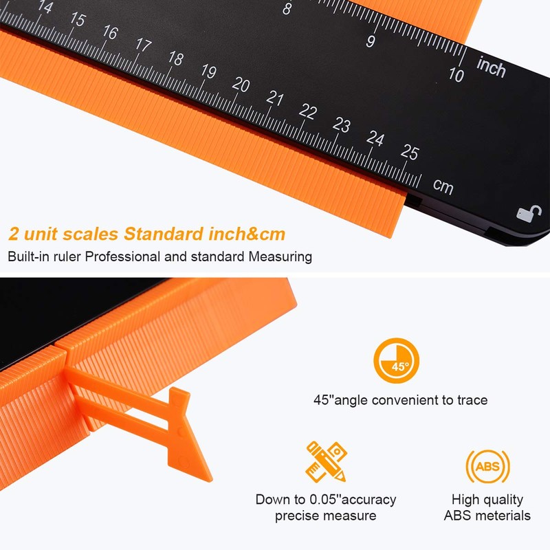 BS ONE Contour Gauge, 10" and 5" Contour Duplicator with