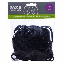 IV:XX Elasticated Grow Tent Scrog Netting With 4 Hooks, Plant Support Net For Vegetables, Car & Luggage Netting, Fruiting Flowers, Heavy Duty Elasticated Net Trellis Support (1.5m x 1.5m)