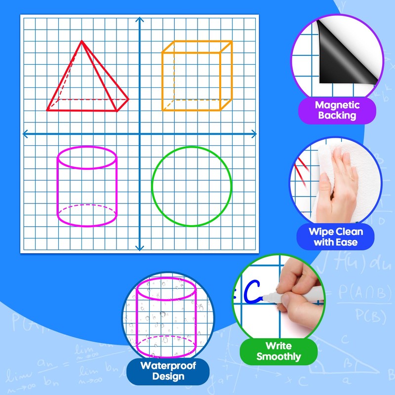 Laffunz Giant Magnetic XY Coordinate Grid Paper Dry Erase Large