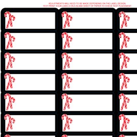 Great Papers! Candy Cane with Red Foil 30-Up Holiday Address Labels, 8.5" x 11" Sheet/1" x 2.625" Labels, 4 sheets/120 Labels (2021101)