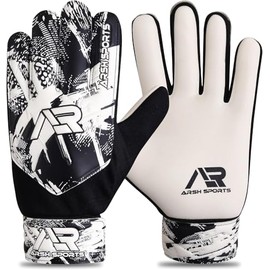 Arsh Sports Goalkeeper Gloves for Kids,Youth and Adult Football Soccer Goalie Gloves with 4-mm Latex Double Wrist Protection (White New, Size 2 Suitable for 4 to 5 Year Old)