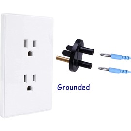 Grounded Outlet Plug, Anti-Static Wrist Strap (Adjustable up to Size XL) and Grounding Cord, Earth Connection | ESD Safe for Computer, PC Building Eelectronics