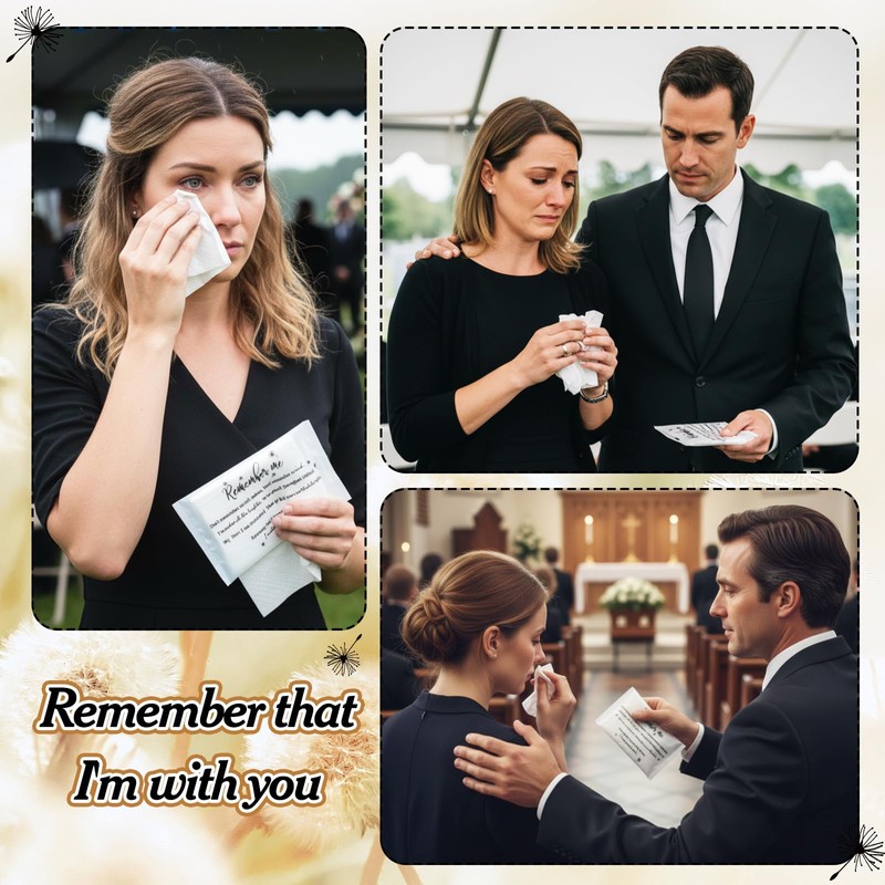 50 Bulk Funeral Tissues Packs Facial Tissue 3 Ply Favor,