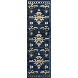 Well Woven Canton Blue Southwestern Medallion Runner Rug 2x7 (2'3" x 7'3")