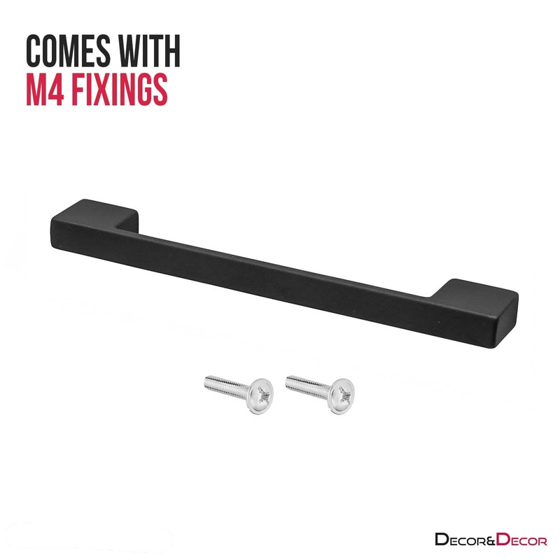 Decoranddecor Dimora Pull Handle D Shape Rectangular Profile Zinc (96mm