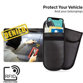 2Pack Car Key Signal Blocker Pouch, Fob Protector, Faraday Pouch for Car Keys, Faraday Bag RFID Key Pouch, Fob Protection Pouch for Keyless Car Anti-Theft Car Key Case Car Security Pouch