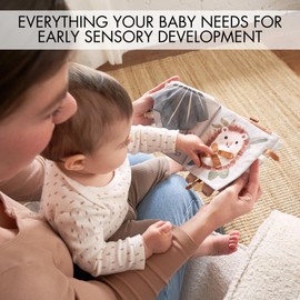Soft Baby Book with Touch and Feel Pages - Cute Sensory Book for Babies 0-6, 6-12 & 12-18 Months with Mirror & Crinkle Paper - The Perfect Christmas Toy for Baby Showers Or as a Newborn/Infant Gift