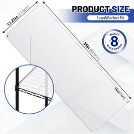 Sliner 8 Pack 14 x 36 Inch Wire Shelf Liner Clear Plastic Waterproof Liners for Organizing Metal Rack Shelves, Kitchen Cabinets, Cupboard, Pantry