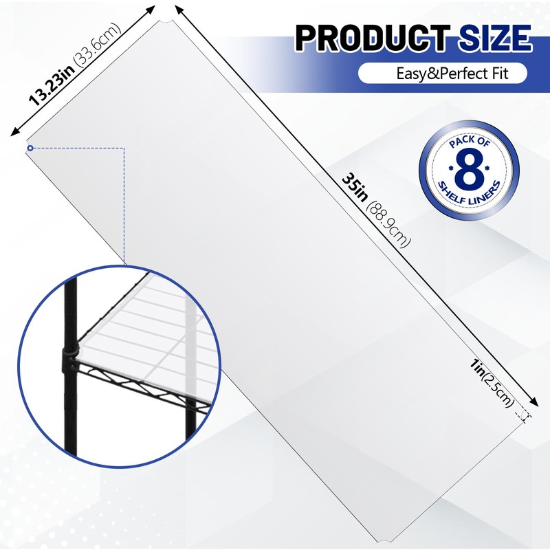 Sliner 8 Pack 14 x 36 Inch Wire Shelf Liner