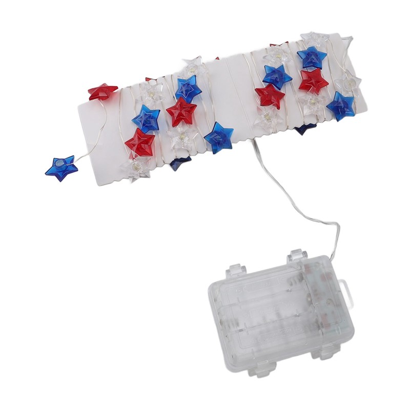 Independence Day Decor LED String Lights Battery Operated 9.8ft 40