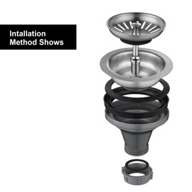 PEROPROS Kitchen Sink Drain Strainer and Sink Stopper, T316 Grade Stainless Steel Kitchen Basket Drainer Drain Plug and Cover Universal 3-1/2 Sink Opening Drainer, One Pack