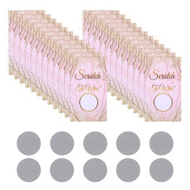24 Pieces Scratch Card Reveal, Surprise Scratch Off Card, DIY Greeting Cards Lucky Draw Scratch Cards, Surprise Reveal Game Scratch Off Tickets for Birthday, Small Business, Holiday, Party (Pink)