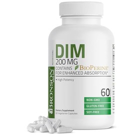 Bronson DIM Suplemento 200 mg Diindolimetano con BioPerina | 60 Cápsulas