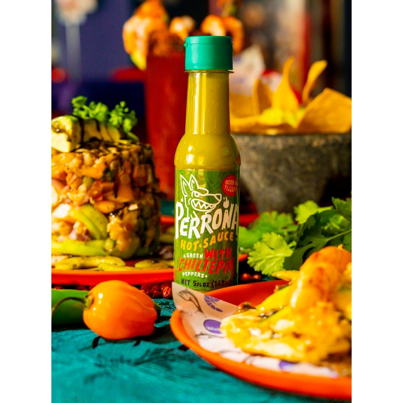 La Perrona Green Chiltepin Hot Sauce 5 Ounce Bottle |
