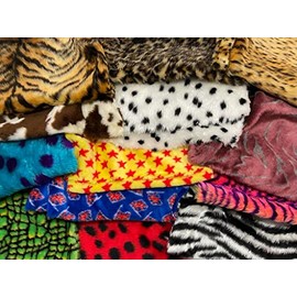 Assorted Designs & Animals Faux Fur Fabric Material Waste Offcuts 1KG