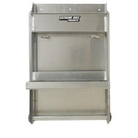 Extreme Max 5001.6053 Junior Aluminum Work Station Storage Cabinet Flip-Out Work Tray with Paper Towel Rack Organizer for Enclosed Race Trailer Shop Garage Storage,Silver