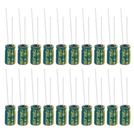 PATIKIL 16V 220uF Electrolytic Capacitors, 20Pcs 6x12mm Aluminum High Frequency Electrolytic Capacitors for TV, LCD Monitor, Refrigerator, Circuit Boards, Green