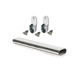 Oval Rail Tube Wardrobe Chrome 500mm + End Support & Screws