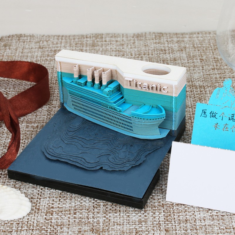 Creative Cruise Ship Sticky Notes Desktop Decoration 3D Hand Tear