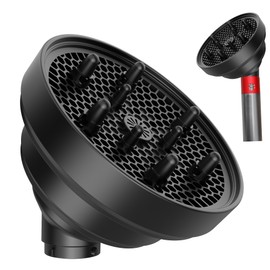 KingKam Upgraded Hair Diffuser for Dyson Airwrap Styler, Collapsible Foldable Diffuser Nozzle Attachment, Converts for Dyson Airwrap to Hair Dryer, Travel and Easy Storage - Black